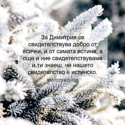 Picture 07 - 3 Йоаново 1:12 BULG - За Димитрия се - Bible Verse Picture