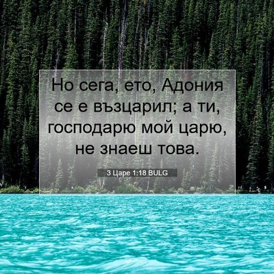 Picture 07 - 3 Царе 1:18 BULG - Но сега, ето, Адония се е - Bible Verse Picture