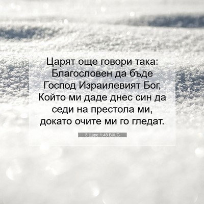 Picture 07 - 3 Царе 1:48 BULG - Царят още говори така: - Bible Verse Picture