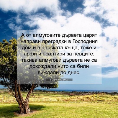 Picture 07 - 3 Царе 10:12 BULG - А от алмуговите дървета - Bible Verse Picture
