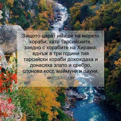 Picture 07 - 3 Царе 10:22 BULG - Защото царят имаше на - Bible Verse Picture