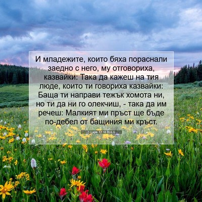Picture 07 - 3 Царе 12:10 BULG - И младежите, които бяха - Bible Verse Picture
