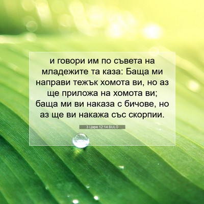 Picture 07 - 3 Царе 12:14 BULG - и говори им по съвета на - Bible Verse Picture