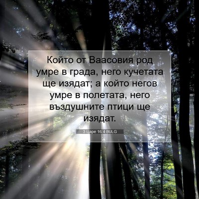 Picture 07 - 3 Царе 16:4 BULG - Който от Ваасовия род умре - Bible Verse Picture