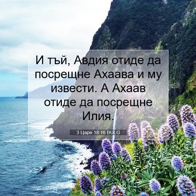 Picture 07 - 3 Царе 18:16 BULG - И тъй, Авдия отиде да - Bible Verse Picture