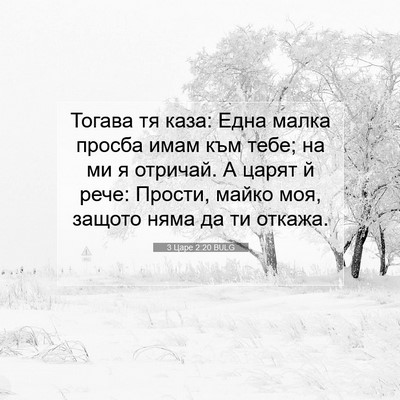 Picture 07 - 3 Царе 2:20 BULG - Тогава тя каза: Една малка - Bible Verse Picture