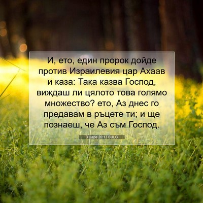 Picture 07 - 3 Царе 20:13 BULG - И, ето, един пророк дойде - Bible Verse Picture