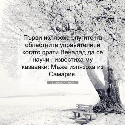 Picture 07 - 3 Царе 20:17 BULG - Първи излязоха слугите на - Bible Verse Picture