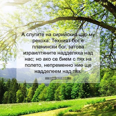 Picture 07 - 3 Царе 20:23 BULG - А слугите на сирийския цар - Bible Verse Picture