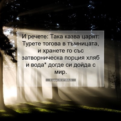 Picture 07 - 3 Царе 22:27 BULG - И речете: Така казва царят: - Bible Verse Picture