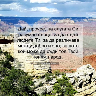 Picture 07 - 3 Царе 3:9 BULG - Дай, прочее, на слугата Си - Bible Verse Picture