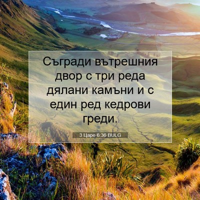 Picture 07 - 3 Царе 6:36 BULG - Съгради вътрешния двор с - Bible Verse Picture