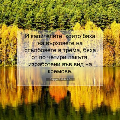 Picture 07 - 3 Царе 7:19 BULG - И капителите, които бяха на - Bible Verse Picture
