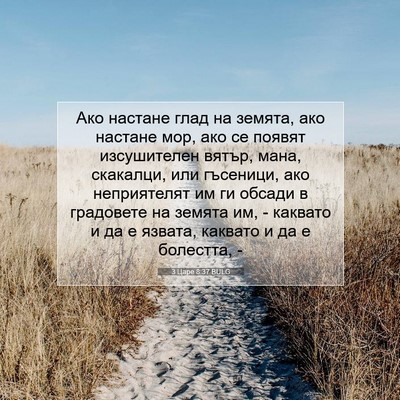 Picture 07 - 3 Царе 8:37 BULG - Ако настане глад на земята, - Bible Verse Picture