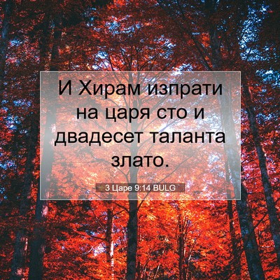 Picture 07 - 3 Царе 9:14 BULG - И Хирам изпрати на царя сто - Bible Verse Picture