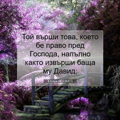 Picture 07 - 4 Царе 18:3 BULG - Той върши това, което бе - Bible Verse Picture