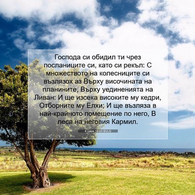Picture 07 - 4 Царе 19:23 BULG - Господа си обидил ти чрез - Bible Verse Picture