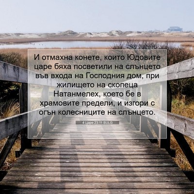 Picture 07 - 4 Царе 23:11 BULG - И отмахна конете, които - Bible Verse Picture