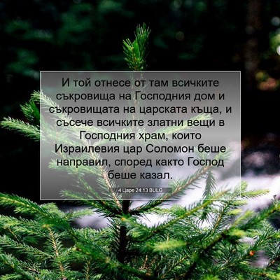 Picture 07 - 4 Царе 24:13 BULG - И той отнесе от там - Bible Verse Picture