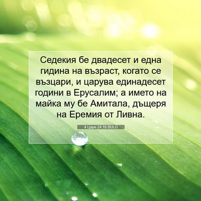 Picture 07 - 4 Царе 24:18 BULG - Седекия бе двадесет и една - Bible Verse Picture