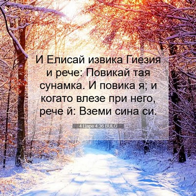 Picture 07 - 4 Царе 4:36 BULG - И Елисай извика Гиезия и - Bible Verse Picture