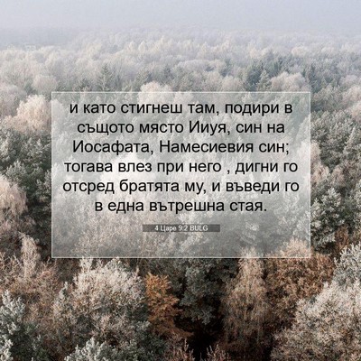 Picture 07 - 4 Царе 9:2 BULG - и като стигнеш там, подири - Bible Verse Picture