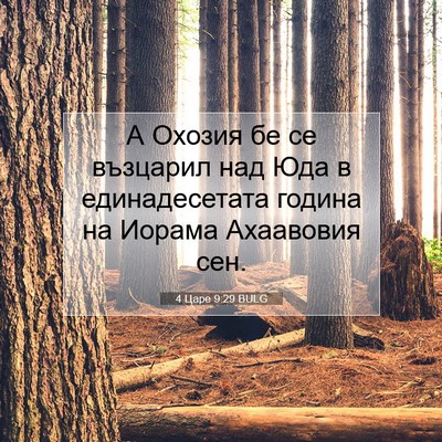 Picture 07 - 4 Царе 9:29 BULG - А Охозия бе се възцарил над - Bible Verse Picture