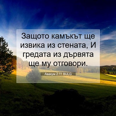 Picture 07 - Авакум 2:11 BULG - Защото камъкът ще извика - Bible Verse Picture