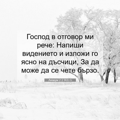 Picture 07 - Авакум 2:2 BULG - Господ в отговор ми рече: - Bible Verse Picture