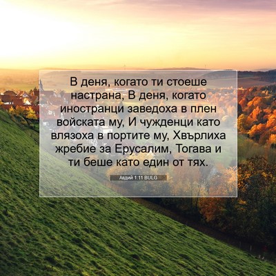 Picture 07 - Авдий 1:11 BULG - В деня, когато ти стоеше - Bible Verse Picture