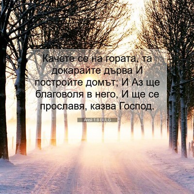 Picture 07 - Агей 1:8 BULG - Качете се на гората, та - Bible Verse Picture