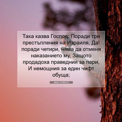Picture 07 - Амос 2:6 BULG - Така казва Господ: Поради - Bible Verse Picture