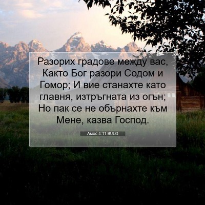 Picture 07 - Амос 4:11 BULG - Разорих градове между вас, - Bible Verse Picture