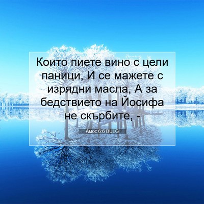 Picture 07 - Амос 6:6 BULG - Които пиете вино с цели - Bible Verse Picture
