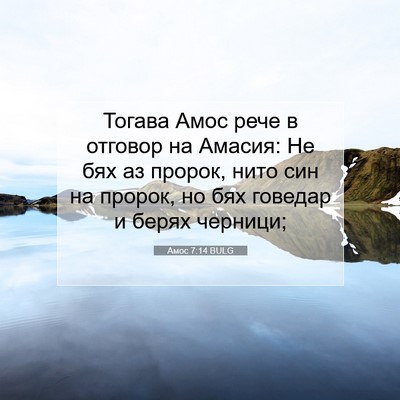 Picture 07 - Амос 7:14 BULG - Тогава Амос рече в отговор - Bible Verse Picture