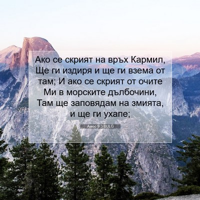 Picture 07 - Амос 9:3 BULG - Ако се скрият на връх - Bible Verse Picture