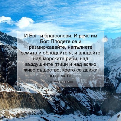 Picture 07 - Битие 1:28 BULG - И Бог ги благослови. И рече - Bible Verse Picture