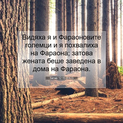 Picture 07 - Битие 12:15 BULG - Видяха я и Фараоновите - Bible Verse Picture