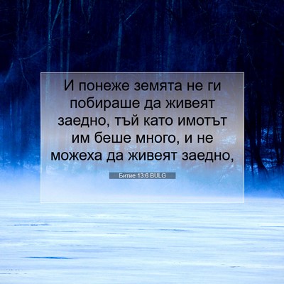 Picture 07 - Битие 13:6 BULG - И понеже земята не ги - Bible Verse Picture