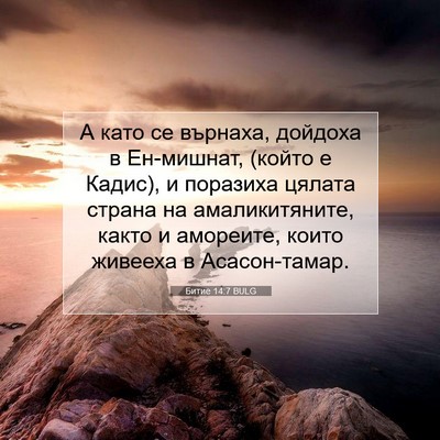 Picture 07 - Битие 14:7 BULG - А като се върнаха, дойдоха - Bible Verse Picture