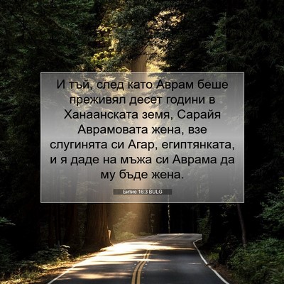 Picture 07 - Битие 16:3 BULG - И тъй, след като Аврам беше - Bible Verse Picture