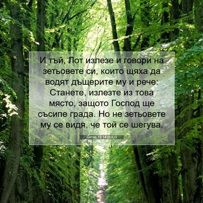 Picture 07 - Битие 19:14 BULG - И тъй, Лот излезе и говори - Bible Verse Picture