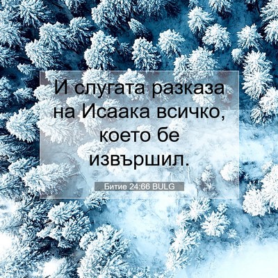 Picture 07 - Битие 24:66 BULG - И слугата разказа на - Bible Verse Picture