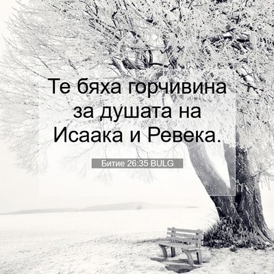 Picture 07 - Битие 26:35 BULG - Те бяха горчивина за - Bible Verse Picture