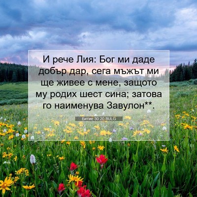 Picture 07 - Битие 30:20 BULG - И рече Лия: Бог ми даде - Bible Verse Picture