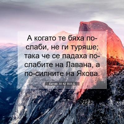 Picture 07 - Битие 30:42 BULG - А когато те бяха по-слаби, - Bible Verse Picture