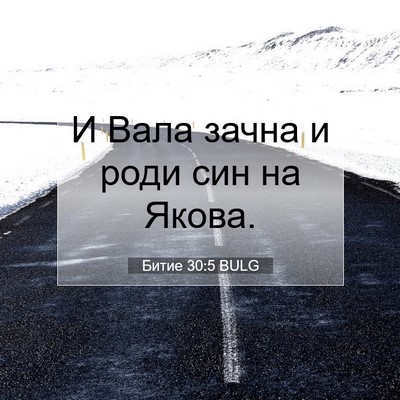 Picture 07 - Битие 30:5 BULG - И Вала зачна и роди син на - Bible Verse Picture