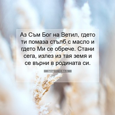 Picture 07 - Битие 31:13 BULG - Аз Съм Бог на Ветил, гдето - Bible Verse Picture