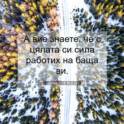 Picture 07 - Битие 31:6 BULG - А вие знаете, че с цялата си - Bible Verse Picture