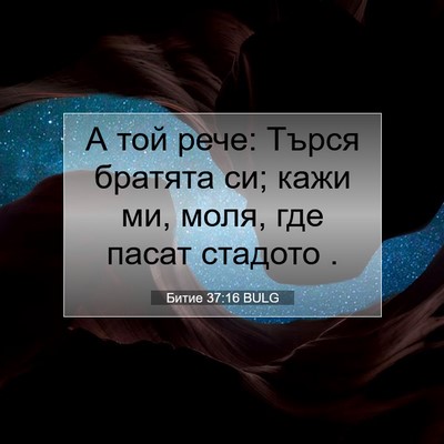 Picture 07 - Битие 37:16 BULG - А той рече: Търся братята - Bible Verse Picture